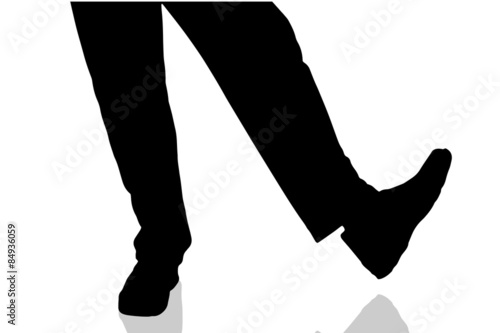 Vector silhouette of male feet.