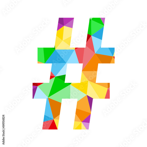 VECTOR POLYGON ALPHABET ICONS (HASHTAG SYMBOL)