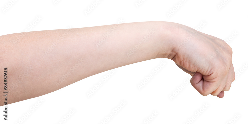 hand gesture - kid punches isolated on white hand gesture - kid punches isolated on white
