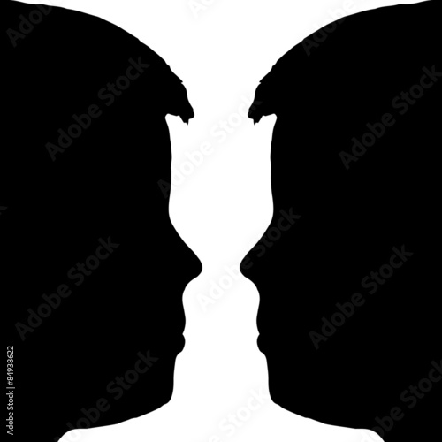 Vector silhouette profile.