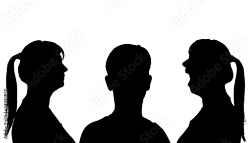 Vector silhouette profile.