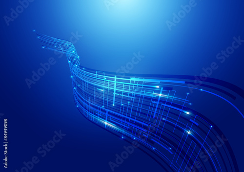 Abstract Technology Blue Background