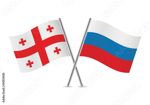 Free Download Russian and Georgia flags. Vector illustration. - GFXLoad