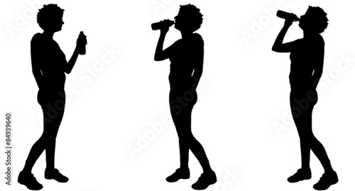 Vector silhouette of a woman.