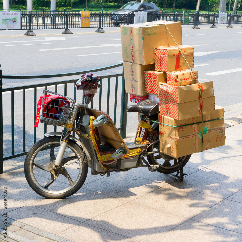 Package Delivery Bike Stock Photo Adobe Stock