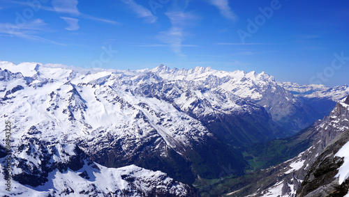 Landscape of Titlis snow mountains valley