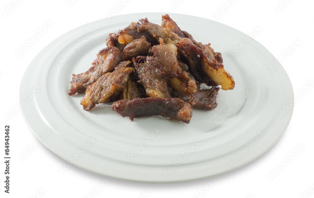 Deep Fried Beef Isolated on White Background Deep Fried Beef Isolated on White Background