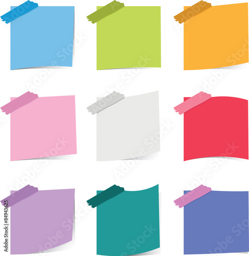 Colorful sticky notepaper on white background
