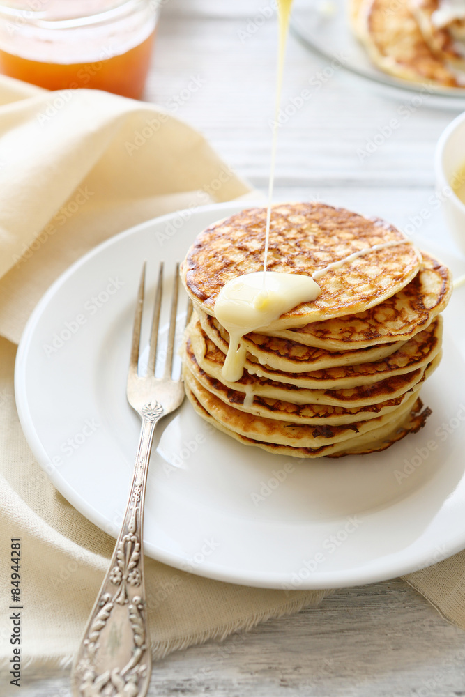 Pancakes with condensed milk