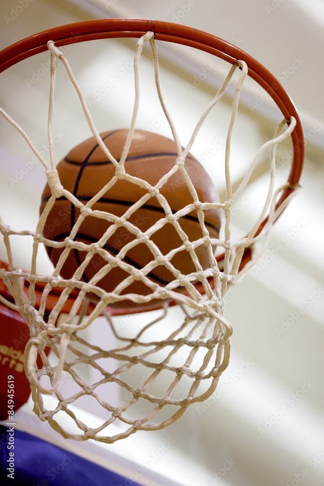Basketball, Basketball Hoop, Close-up. Basketball, Basketball Hoop, Close-up.