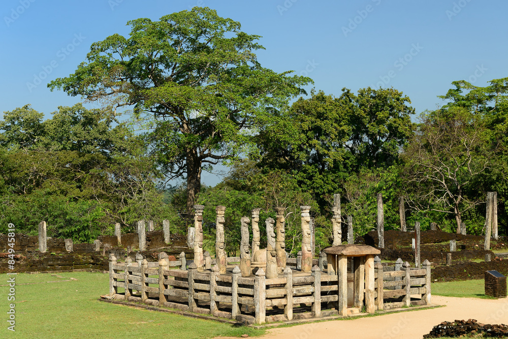 Polonnaruwa ruin, Nissankalata Mandapa, Sri Lanka