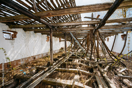 Abandoned House In Belarusian village. Chornobyl disasters.