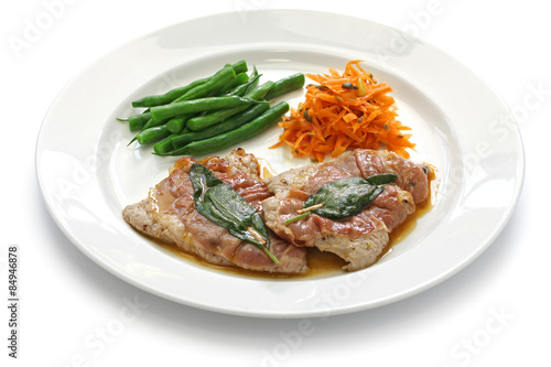 saltimbocca alla romana , sauteed veal prosciutto and sage, italian cuisine photo