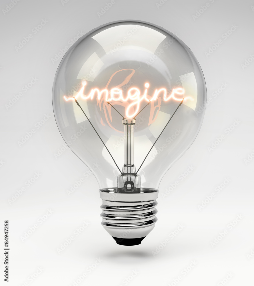 Conceptual Light Bulb (Set) - Imagine - obrazy, fototapety, plakaty 