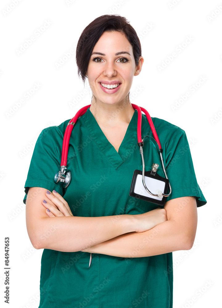 Brunette woman doctor