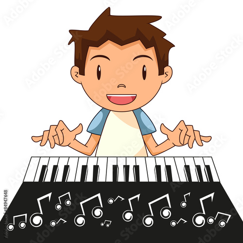 Child playing piano