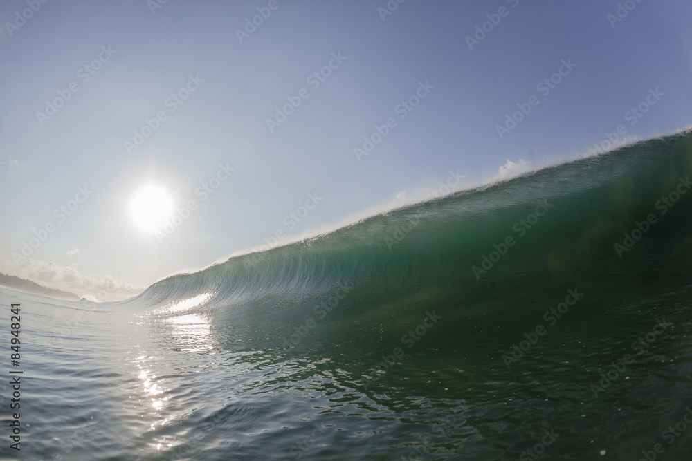 Naklejka premium Wave Ocean wall of water power swimming landscape 