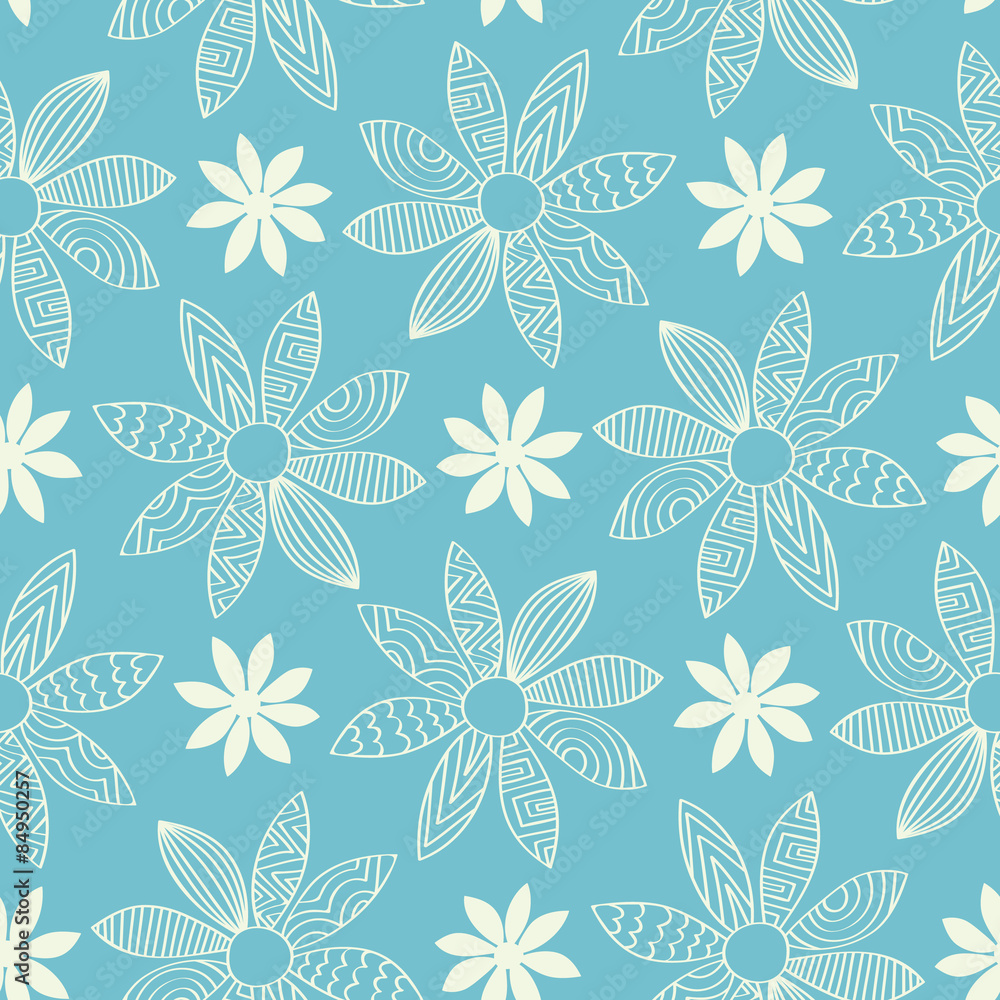 Seamless Cartoon Flower Background