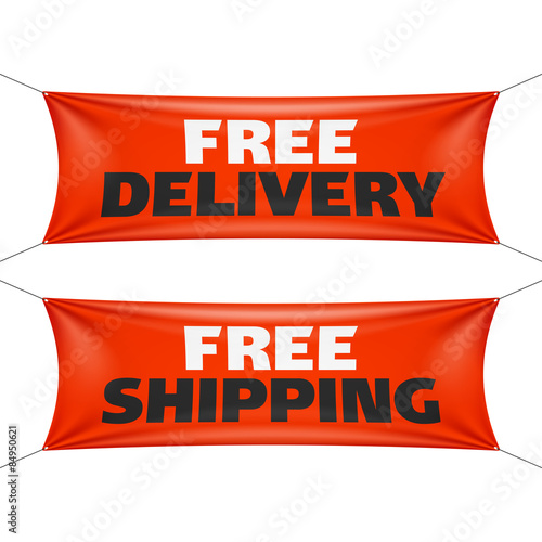 Free delivery and free shipping banners