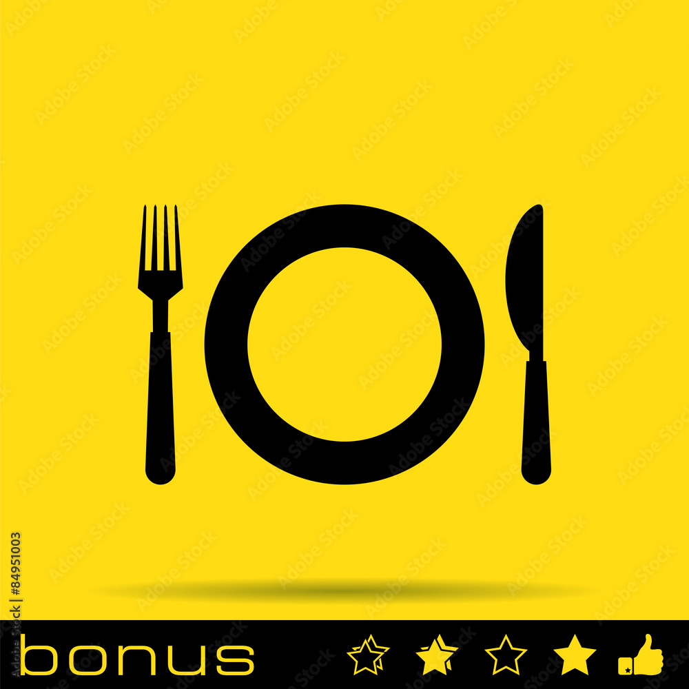 icon fork and knife dish