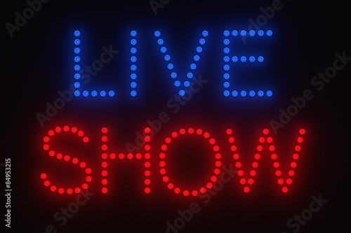 3d render of light bulb - live show sign