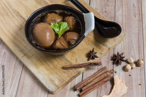 Thai Food : Egg stewed with pork and tofu photo