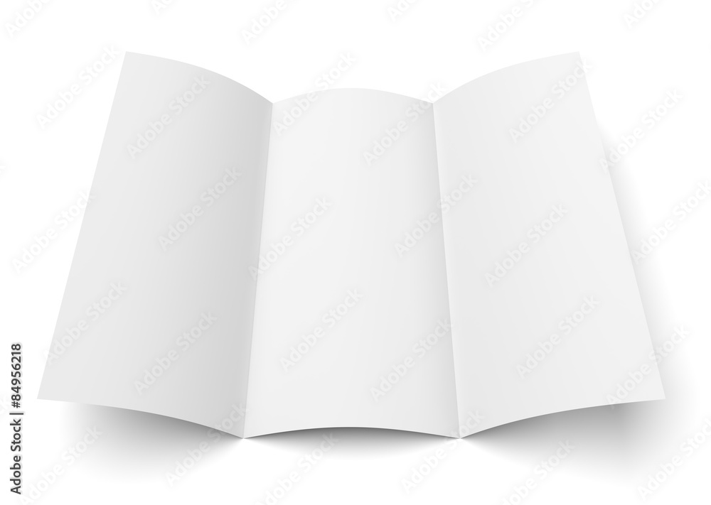 Leaflet blank tri-fold white paper brochure Leaflet blank tri-fold white paper brochure