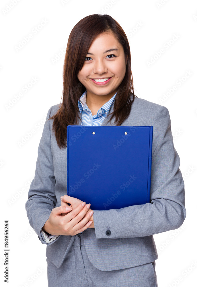 Young businesswoman hold with clipboard Young businesswoman hold with clipboard