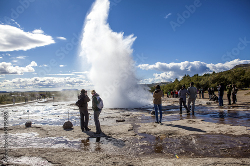 Geyser, Haukadalur, golden circle near Reykjavik in Iceland
