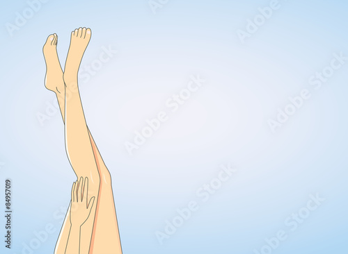 Women  legs looking smooth and beautiful because hard taking care