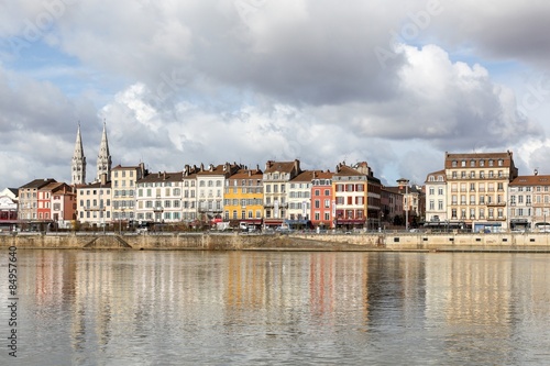 View of the city of Mâcon with Saône river in Burgundy, France