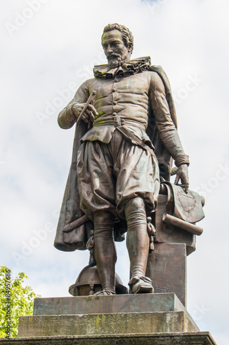 Fotografi standbeeld van Simon Stevin Brugge Brügge