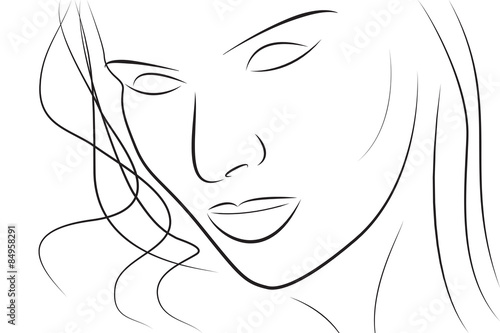 Face and hair of woman vector