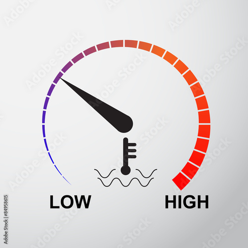 Temperature dial indicator vector
