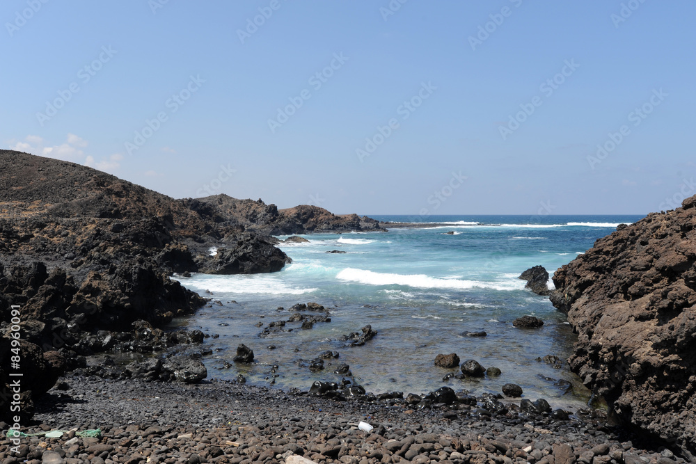 La Caleta del Vino sur l'îlot de Lobos à Fuerteventura