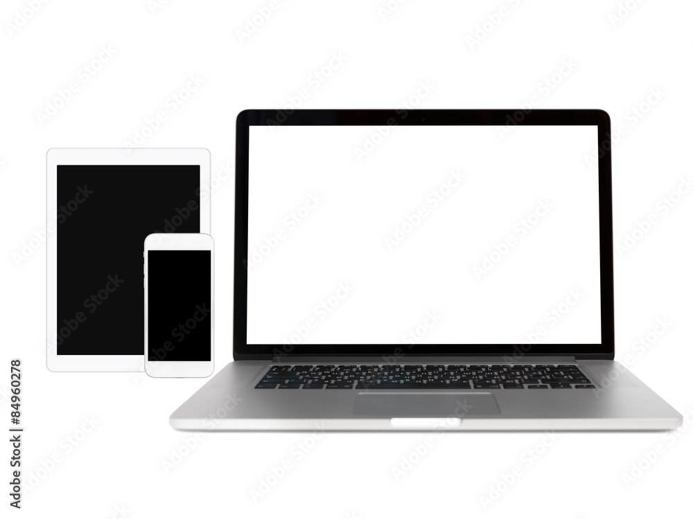 Gadgets Isolated On White With Copy Space Gadgets Isolated On White With Copy Space