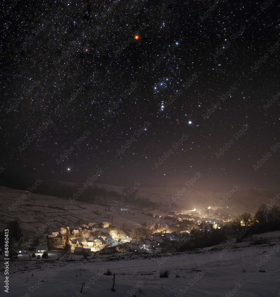 Naklejka premium Winter night