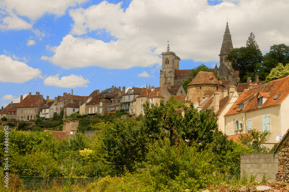 Medieval town Semur en Auxois, Burgundy, France.