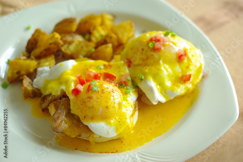 Delicious eggs benedict for breakfast