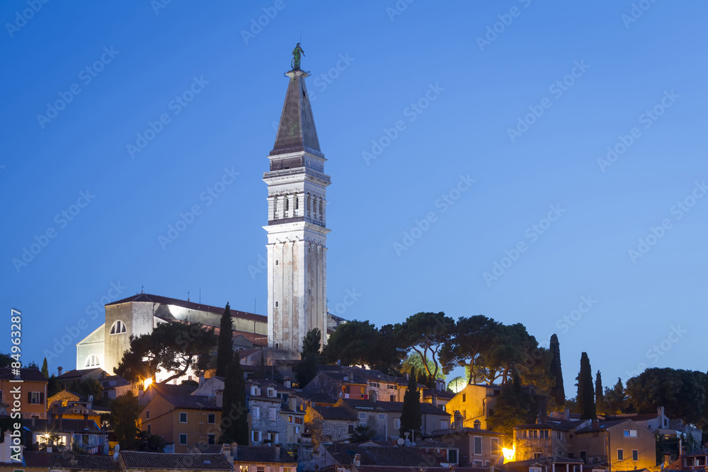 Naklejka premium Bell tower of Saint Euphemia at sunset