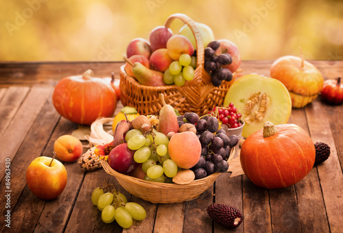 Autumn harvest - fresh autumn fruits