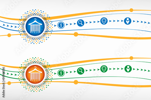 Sale barcode clothes hanger icon on background for banner, web,