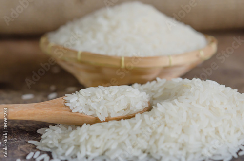 white rice grains