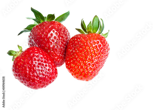 three ripe strawberry