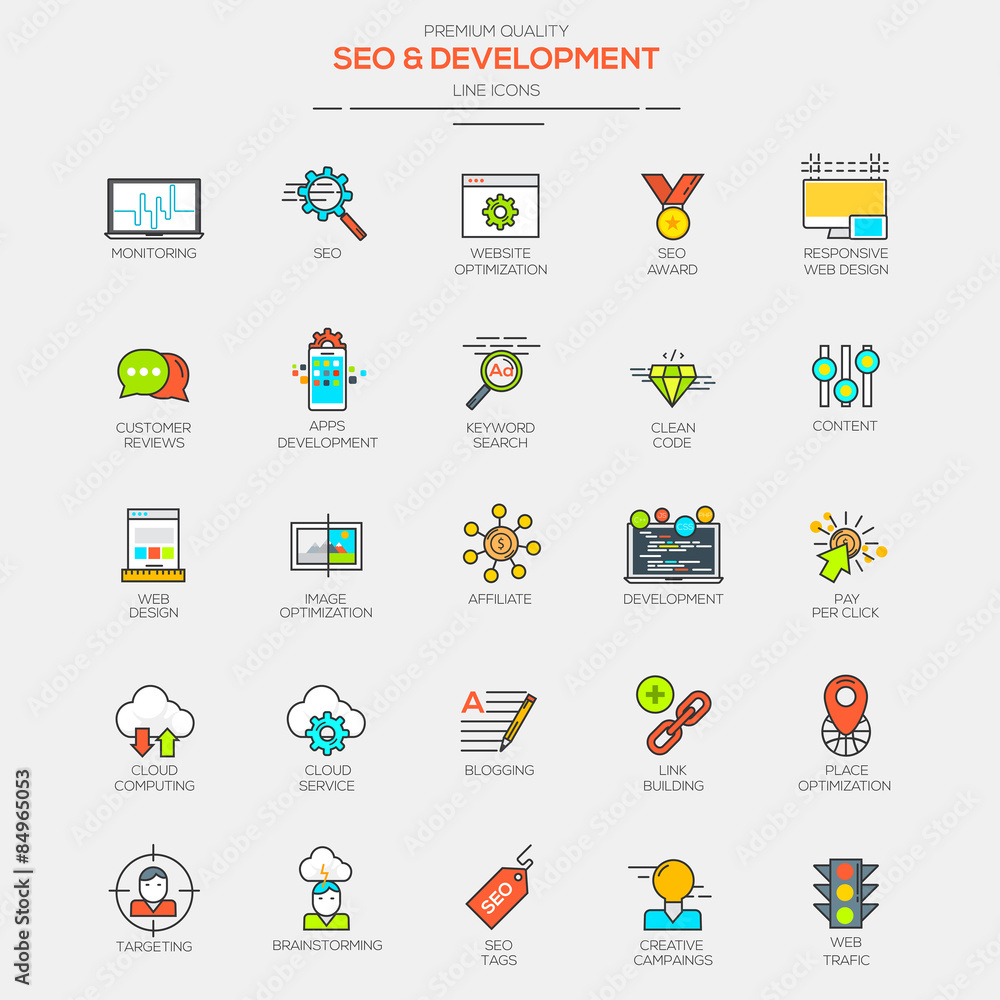 Flat Line Modern Color icons Flat Line Modern Color icons