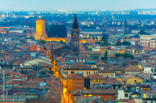 Verona skyline at night  Italy