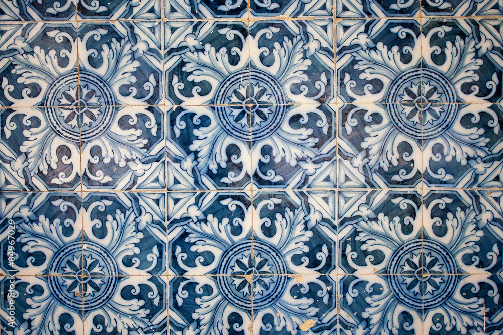 Traditional tiles (azulejos), Algarve, Portugal.