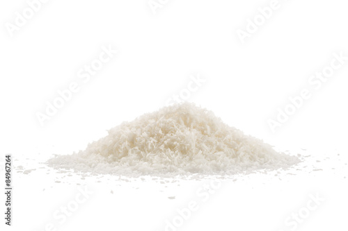 Coconut Flakes on white background