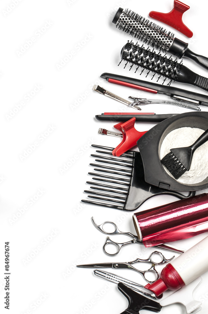 Fototapeta Profesjonalne narzędzia fryzjerskie
