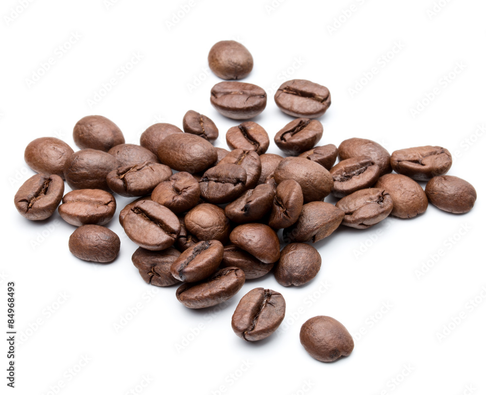 roasted coffee beans isolated in white background cutout roasted coffee beans isolated in white background cutout